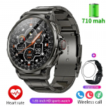2024 m. GPS sekimo i&scaron;manusis laikrodis vyri&scaron;kas 1,85 colio Ultra HD AMOLED ekranas 710 Mah Baterija Bluetooth Call SmartWatch 2024 Nauja Silicone + steel juoda