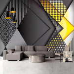 Modernūs 3D foto tapetai Poligoniniai geometriniai freskos Svetainė Miegamasis Kūrybingi sienų popieriai Namų dekoras 200 cm(W) x 140 cm(H)