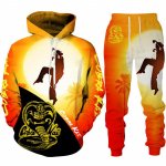 Juokingas Cobra Kai 3D spausdinimo sportinis kostiumas, vyri&scaron;kas &scaron;aunus gobtuvas/kelnės/kostiumas Hip Hop 2022 m. madinga ilgomis rankovėmis bėgiojanti sportinė apranga, sportinis komplektas M