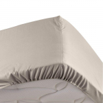 Drap housse lin 90 x 190 cm en percale Bonnet de 30 cm smėlis