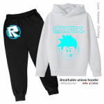 Unisex sportinis kostiumas vaikams su Roblox HD spauda, poliesterio sportinės kelnės, naujas 2025 m. rudens derinys, berniukų džemperis su joggeriais, kasdieniam dėvėjimui, daug spalvų, laisvalaikio 160