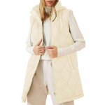 Women's solid-color fashionable vest jacket XL chaki