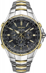 Seiko SSG010 Seiko Solar World Time Importuotas Radijo bangomis valdomas Vyri&scaron;kas Laikrodis, Dviejų atspalvių spalvos,