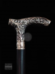 Victorian Walking cane brass walking stick sterling silver looking like cane