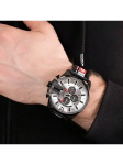Meg Chief Sport Leisure Vyrų kvarcinis laikrodis DZ4512 51mm Sidabrinis apvalus ciferblatas pilka spalva