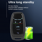 I&scaron;manusis automobilio LCD raktas, lietimui jautrus ekranas, Bluetooth 5.0 jungtis, įėjimas be rakto, sklandus lietimas modeliams su vieno mygtuko paleidimu sidabras