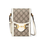 Gucci GG Supreme Drobės Mini Rankinė per petį su Arkliuko Sagtimi Unisex Kasdieniam Naudojimui Basic Set (Bag+Dust Bag)