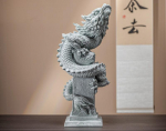 Smiltainio Zodiako Panlong Drakono Statulėlė Kinų talismanas Namų Kambario Biuro Feng Shui Statulėlė Geriausia Dovana Drakono Metams 18-16-44cm