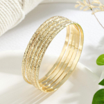 Havajieti&scaron;ki papuo&scaron;alai 14k paauksuotas varis 3MM storio 5 vnt. rinkinyje ,havajieti&scaron;ka apyrankė moterims vakarėliui HWB1138-5pcs&size:7 auksas
