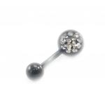 Les Tr&eacute;sors De Lily [I9490] - Body Piercing 'Cristal' gris fum&eacute; pilka