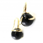 Les Tr&eacute;sors De Lily [I9853] - Boucles Plaqu&eacute; Or 'Ruth' noir dor&eacute; - 27x15 mm