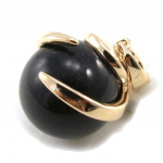Les Tr&eacute;sors De Lily [J0169] - Pendentif Plaqu&eacute; Or 'Perla' noir dor&eacute; - 25x15 mm