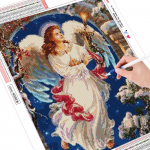 HUACAN 100% Full 5D Diy Daimond Painting Kryžminis jungiklis Beauty Angel Deimantinis paveikslas Viso kvadrato Kalnų kri&scaron;tolų tapyba Siuvinėjimas Full square 25*30 cm