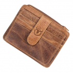 BULLCAPTAIN RFID blokuojanti odinė piniginė Kreditinė kortelė ID kortelės laikiklis Piniginės pinigų dėklas vyrams ir moterims Retro krep&scaron;ys ruda