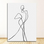 Spausdinti dekoratyvinį paveikslėlį Svetainės dekoravimo linija Pie&scaron;imas Sienų Menas Drobė Plakatas Abstrakti moteris paprasta tapyba minimalistinis 30cm&times;40cm NoFrame