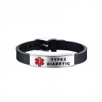 Medicinos įspėjimo ID apyrankė diabetikams ASTMA Star of Life Reguliuojama apyrankė vyrams Moterims skubios pirmosios pagalbos raudona įspėjamoji apyrankė TYPE2 DIABETIC