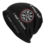 Kapoto kepurės Runos Vegvisir Unisex mados kepuraitės Viking Skullies slidinėjimo kepurė Mink&scaron;tas galvos apdangalas One Size