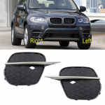 Skirta BMW X5 E70 2011 2012 2013 Automobilio Priekinio Bamperio Rūko Žibinto &Scaron;viesos Grotelių Dangtelio Rėmelio Apdailos Kepurėlė Gaubto Apvadas 1pc left black