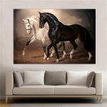 Animal Steed Drobė Tapyba Sienų Menas Plakatai ir spaudiniai Laukinis žirgas Bėgantis paveikslas Cuadros Namų dekoravimo kambarys &Scaron;iuolaikinis dekoras Be rėmelio 21*30cm