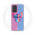 Coque pour Samsung Galaxy A52 Stitch et angel bleu rose