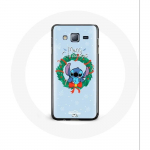Coque pour Samsung Galaxy J5 2016 Stitch neige joyeux No&euml;l bleu