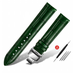 Natūralios odos apyrankė 16mm 18mm 20mm 22mm laikrodžio dirželis ro-lex tissot laikrodžio apyrankė bambuko mėlynos žalios spalvos rie&scaron;inių laikrodžių apyrankė 20mm