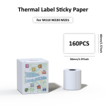 &Scaron;iluminės etiketės etikečių spausdintuvui, 1,97 x 1,57 (50x40 mm) Vandeniui atsparus lipdukų popierius, terminė juosta, skirta HPRT T20/T260LR etikečių gamintojui levanda