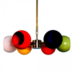 Žalvarinė lempa Pinwheel Eyeball Shades lubų pakabukas | Rankų darbo modernus Sputnik sietynas valgomajam | Unikalus pakabinamas &scaron;viestuvas 16" Diameter