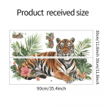 Tiger Green Plant Miegamasis Svetainė Studijų fonas Kra&scaron;tovaizdžio kūrimas Sienų lipdukai Lipnūs 30*90CM*2PCS/fun-c51