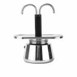 Kavos virimo aparatas su dviguba galvute Mocha espreso perkoliatoriaus puodas su dvigubu vamzdeliu nerūdijančio plieno Moka &scaron;audymo aparatas Klasikiniai itali&scaron;ki kavinės įrankiai