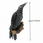 Black Crow's Perch Wall Sculpture Wall Hanging Resin Sculpture Garden Craft &scaron;viesiai pilka spalva