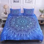 Mandala Antklodės užvalkalų rinkinys Karali&scaron;ko dydžio Lotoso gėlė Mėlyna Violetinė Rožinė Patalynės komplektas Bohemi&scaron;kas Mandala stilius Mink&scaron;tas poliesterio antklodės užvalkalas 70x133cm 2pcs