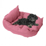 Dog Bed Foldable Cushion Cozy House Nest Warm Puppy Kittens Kennel for cat and Cherry Pink L