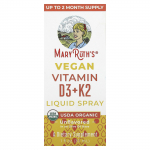 MaryRuth's, Vegani&scaron;kas vitaminas D3 + K2 skystas pur&scaron;kalas, Beskonis, 1 fl oz (30 ml)