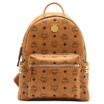 MCM Stark Klasikinis Monogramos Dvipusis Kniedytas Kelioninis Party Drobės Ir Odos Kuprinė Unisex Kuprinė Ruda Konjako MMKAAVE15CO001 Basic Set (Bag+Dust Bag)