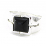 Bague Argent 'D&eacute;esse Noir de Jais'