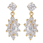Les Tr&eacute;sors De Lily [Q2661] - Boucles Plaqu&eacute; Or 'Sissi' blanc dor&eacute; - 25x10 mm