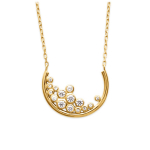 Les Tr&eacute;sors De Lily [Q6619] - Collier Plaqu&eacute; Or 'Luna' blanc dor&eacute; - 20x15 mm