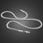 100 % 925 sterlingų sidabro vyri&scaron;ki kaklo pakabukai vyri&scaron;ki madingi kieto sidabro papuo&scaron;alai, gyvatės grandinėlė, 4 mm, 22 coliai Necklace 51cm