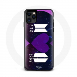 Coque pour Iphone 11 Pro Max Bangtan Sonyeondan Logo BTS Et Logo ARMY I Purple You