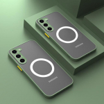Matinis magnetinis dėklas, skirtas Samsung Galaxy S24 S23 S22 S21 S20 Ultra Plus FE A14 A24 A54 A53 A52 A34 4G 5G dangtelis Matinis belaidžio įkrovimo dangtelis Samsung A32 4G