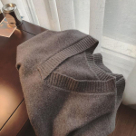 V formos kaklo megztinio liemenė Moteri&scaron;ka Rudens Žiema Korėjos kietos megztos liemenės Kasdienis Preppy Style Laisvas Madingas Megztinis Liemenė Be rankovių One Size abrikosas