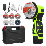 Akumuliatorinis kampinis &scaron;lifuoklis 7000 RPM elektrinis &scaron;lifavimo įrankis mini &scaron;lifuoklis su 1 vnt 16,8 V 2000 mAh baterija EU Plug & 6 Blades &scaron;viesiai žalios spalvos