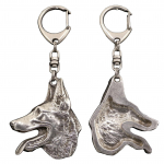Azawakh, Tuareg Sloughi I - Silver-plated key ring with dog, handbag decoration, backpack pendant by Art-Dog brand sidabras