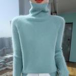 Moteri&scaron;kas ka&scaron;myro megztinis Qinghe ka&scaron;myras 30% ka&scaron;myras 30% audinė 30% vilna 10% nailonas Moteri&scaron;kas rudens ir žiemos storas ka&scaron;myro megztinis mink&scaron;tas ir &scaron;iltas XL žalia