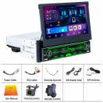 7 colių HD belaidis Android Auto CarPlay 1Din Video Multimedia Android MP5 grotuvas I&scaron;traukiamas ekranas Mirror Link Car BT/FM/USB/AUX 4-core 2GB+64GB