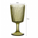 300ml Vintažinė Stiklinė Vyno Taurė Namų Stiklinė Goblet Vestuvių Vakarėlio Vandens Vyno Stiklai Žalia Eleganti&scaron;ka Lapų Ra&scaron;to Reljefinė Stiklo Indai