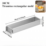 Tiramisu pyrago forma nuimama stačiakampė nelipni nerūdijančio plieno DIY pyrago muso forma tiramisu kepimui profesionalūs įrankiai gray