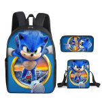 Sonic pradinių klasių mokinio kuprinė trijų dalių rinkinys anime animacinis personažas kuprinė peties krep&scaron;ys pie&scaron;tukų dėklas 57-NMAOV