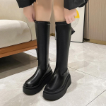 Madingi moteri&scaron;ki batai Nauji platforminiai moteri&scaron;ki batai Iki kelių Madingi pankroko batai Auk&scaron;takulniai Madingi vakarėlių Cosplay moteri&scaron;ki batai Zapatos 40 juoda